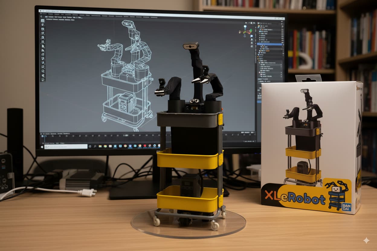 XLeRobot rendered household dual-arm cart