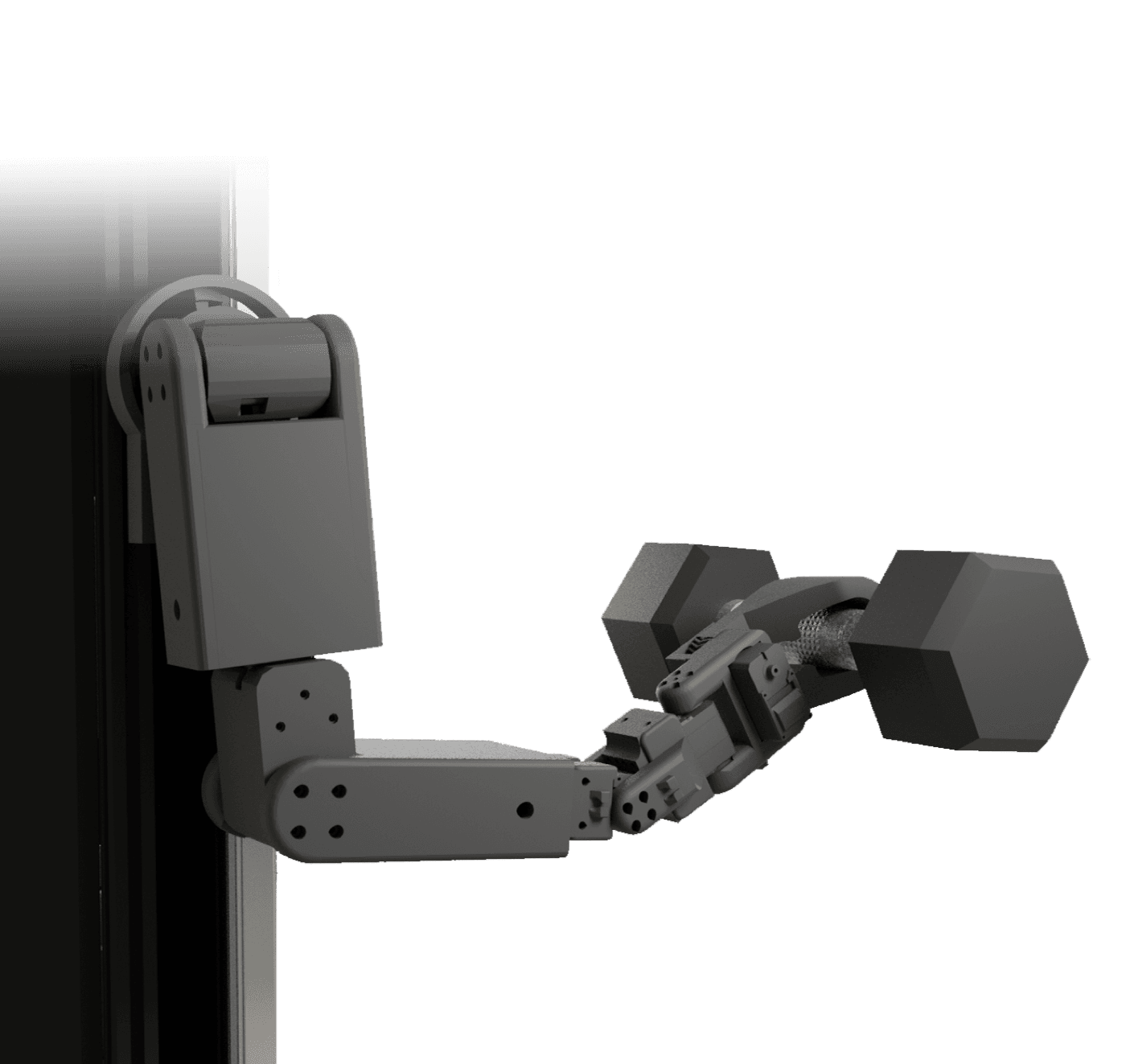NORI A3 arm holding a dumbbell
